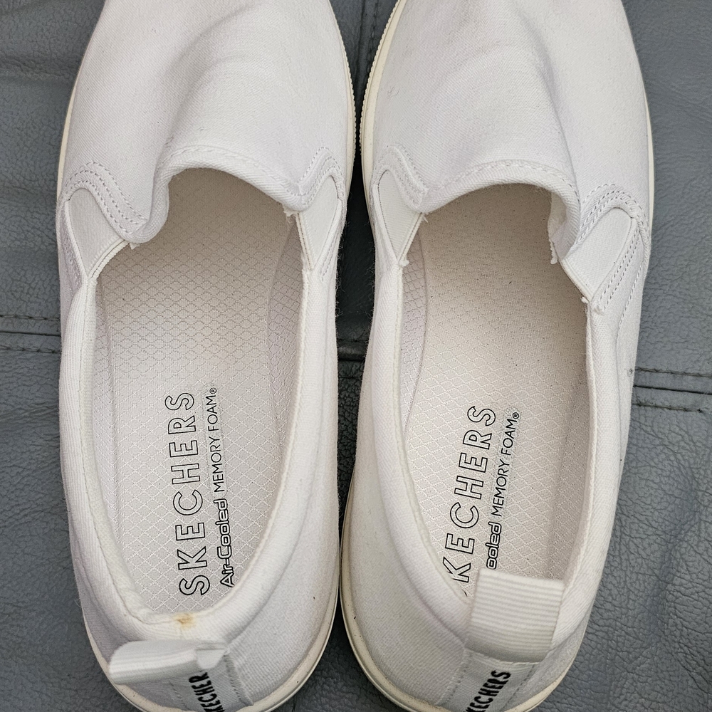 Skechers Women's White Slip-On Sneakers